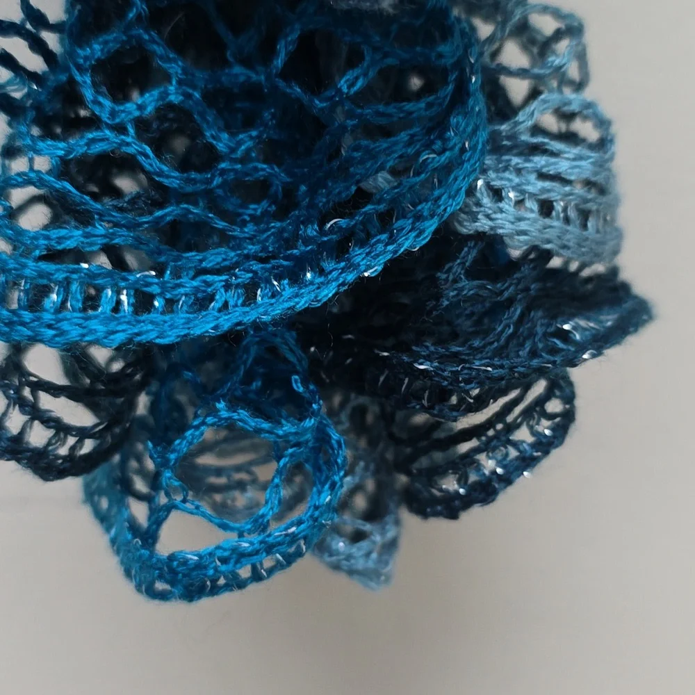 Handmade - Elegant Blue Lace Scarf